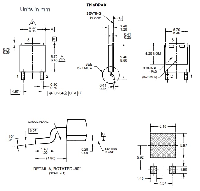 Mechanical Drawing - Taiwan Semiconductor PUAD Ultra Fast Surface Mount Rectifiers